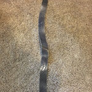 Juliana grey faux crocodile jeweled circle wide belt, size Medium